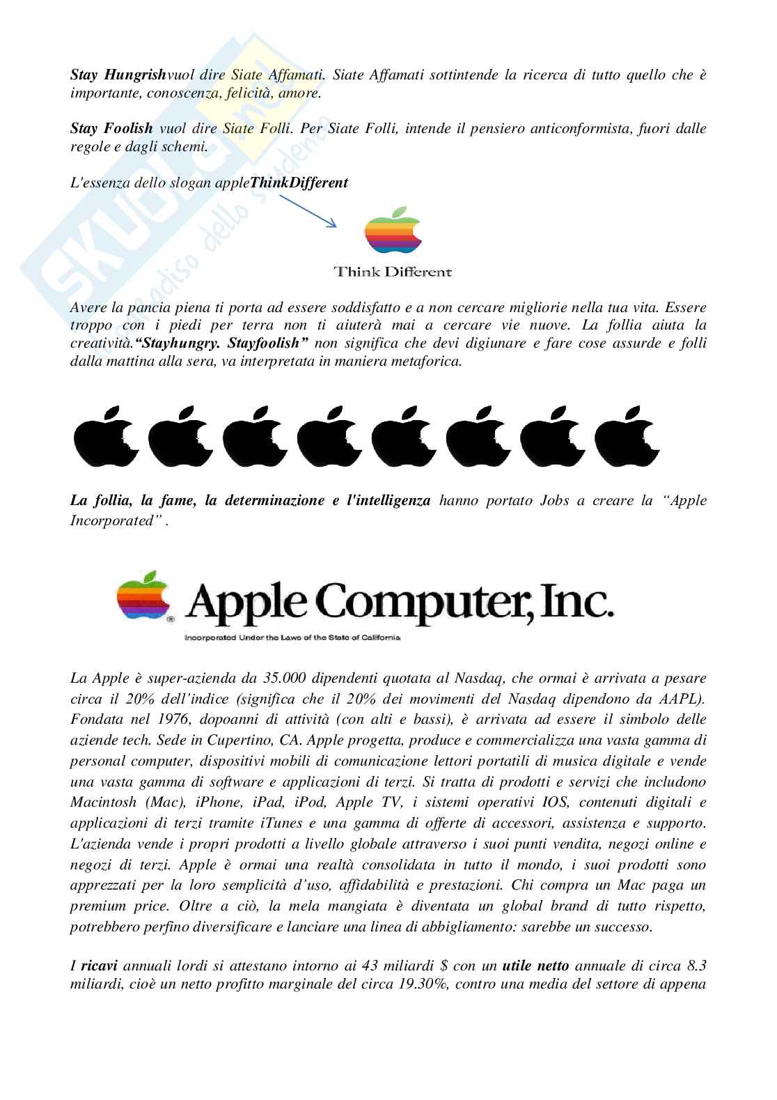 Jobs, genio visionario tesina Pag. 2