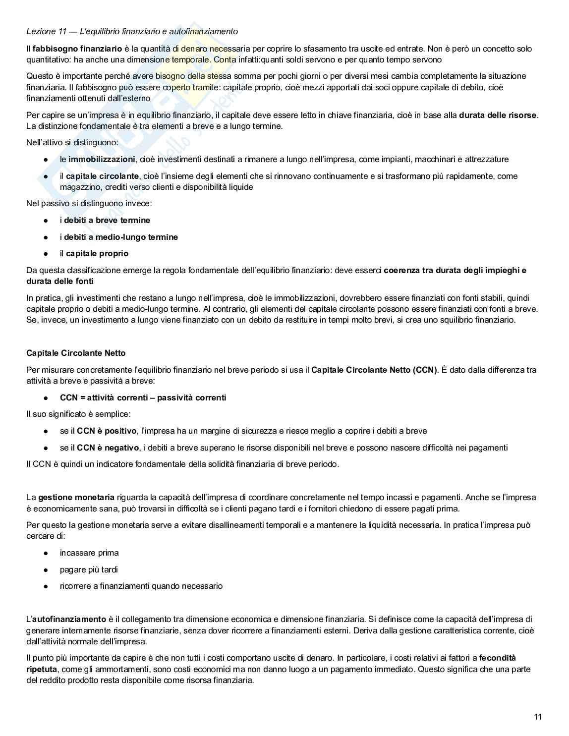 Metodologie e determinazioni quantitative d'azienda Pag. 11