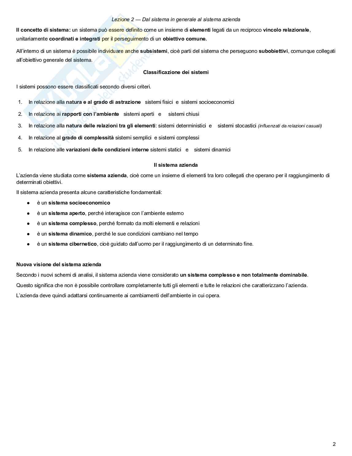 Metodologie e determinazioni quantitative d'azienda Pag. 2
