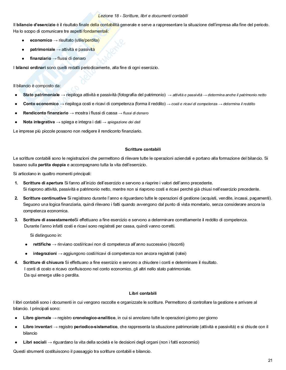 Metodologie e determinazioni quantitative d'azienda Pag. 21