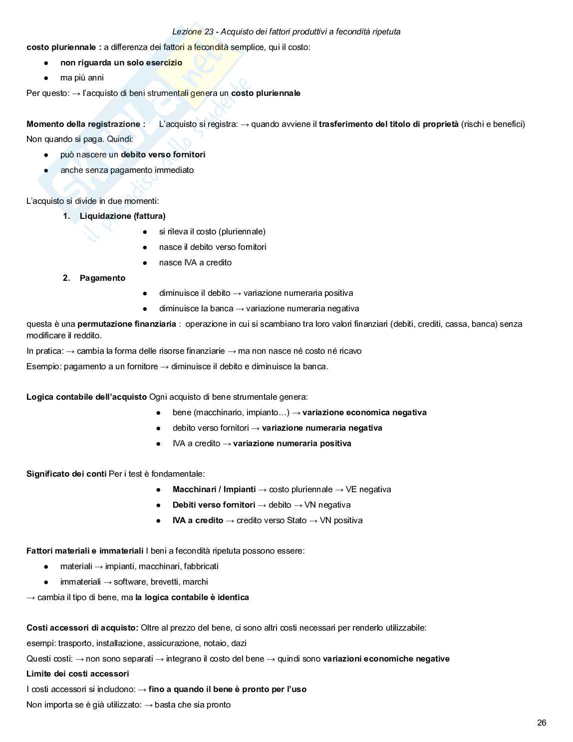 Metodologie e determinazioni quantitative d'azienda Pag. 26