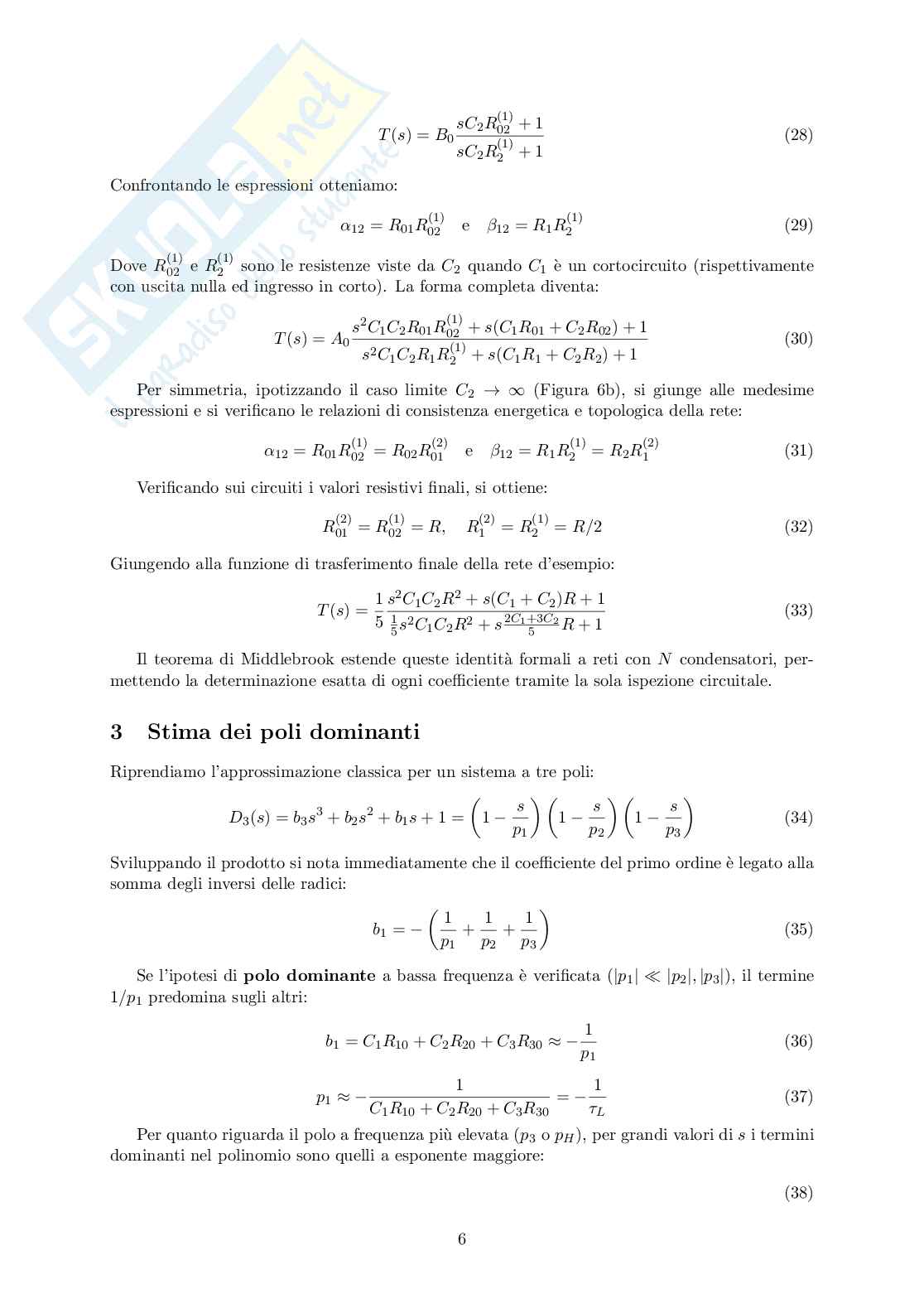 Appunti di Elettronica I su metodo delle costanti Pag. 6