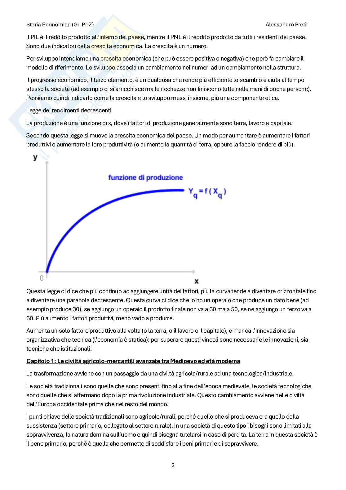 Storia economica– Appunti completi, 121 pagine Pag. 2