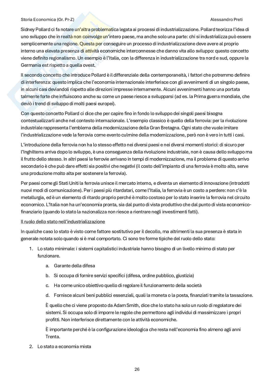 Storia economica– Appunti completi, 121 pagine Pag. 26
