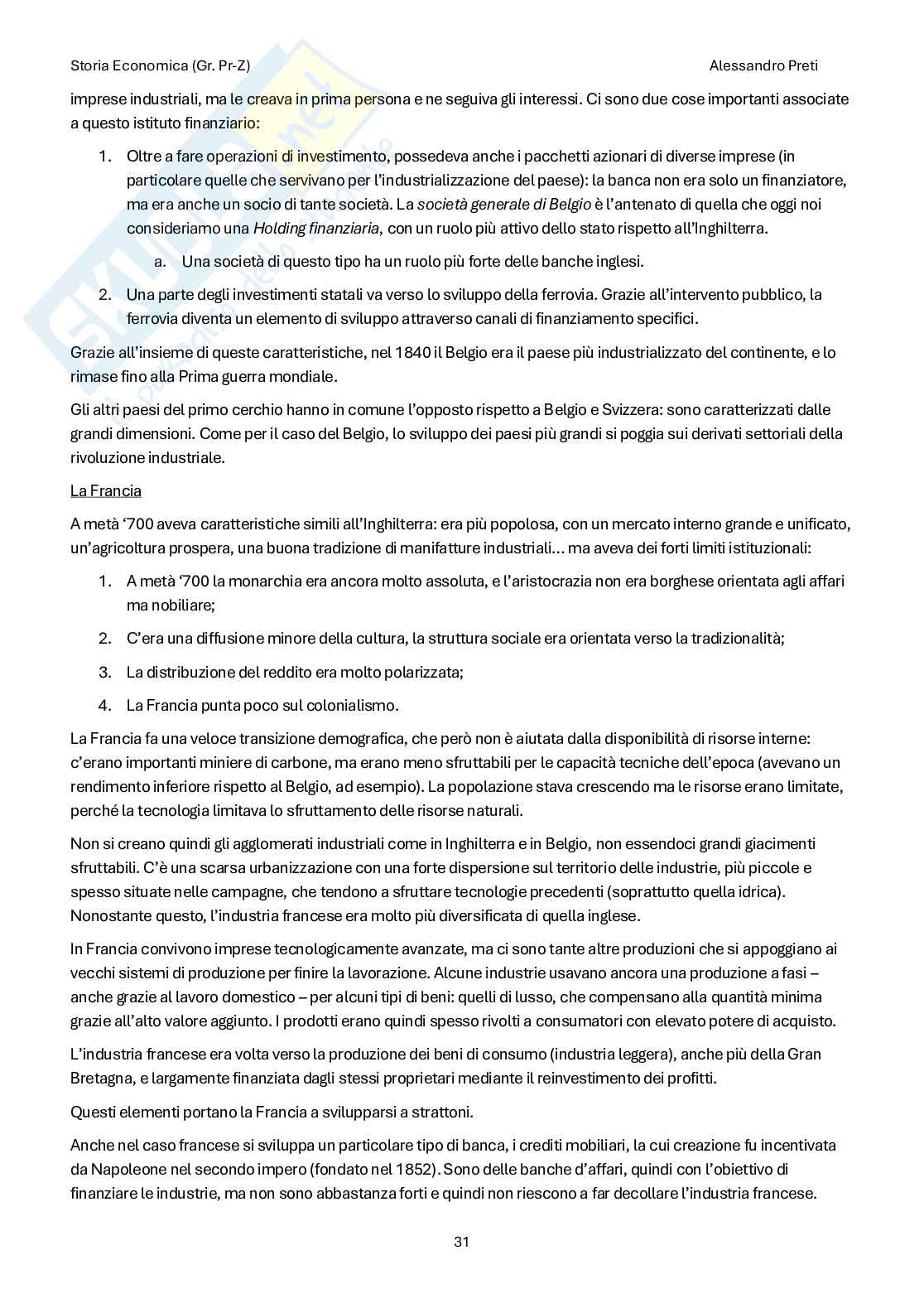 Storia economica– Appunti completi, 121 pagine Pag. 31