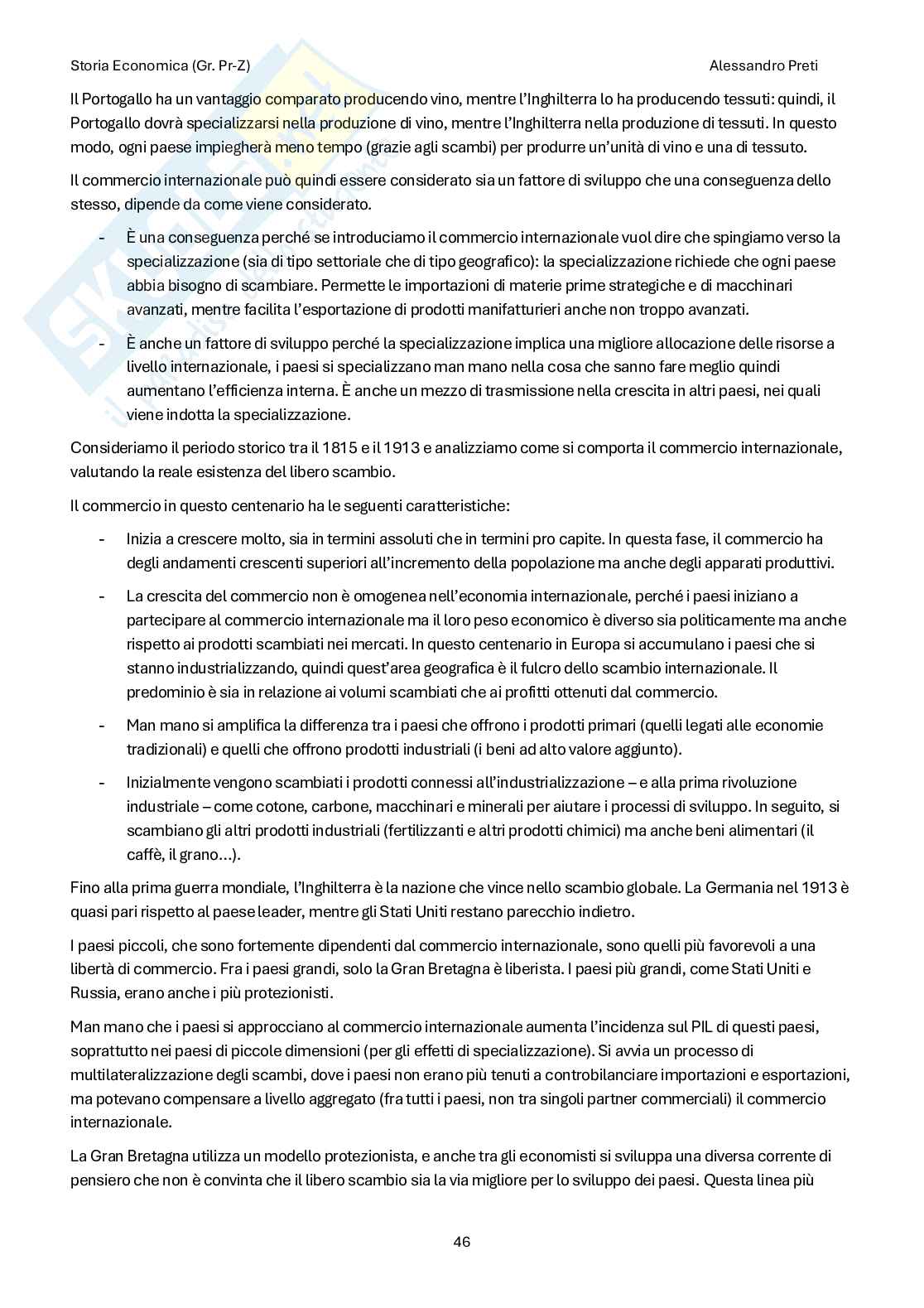 Storia economica– Appunti completi, 121 pagine Pag. 46
