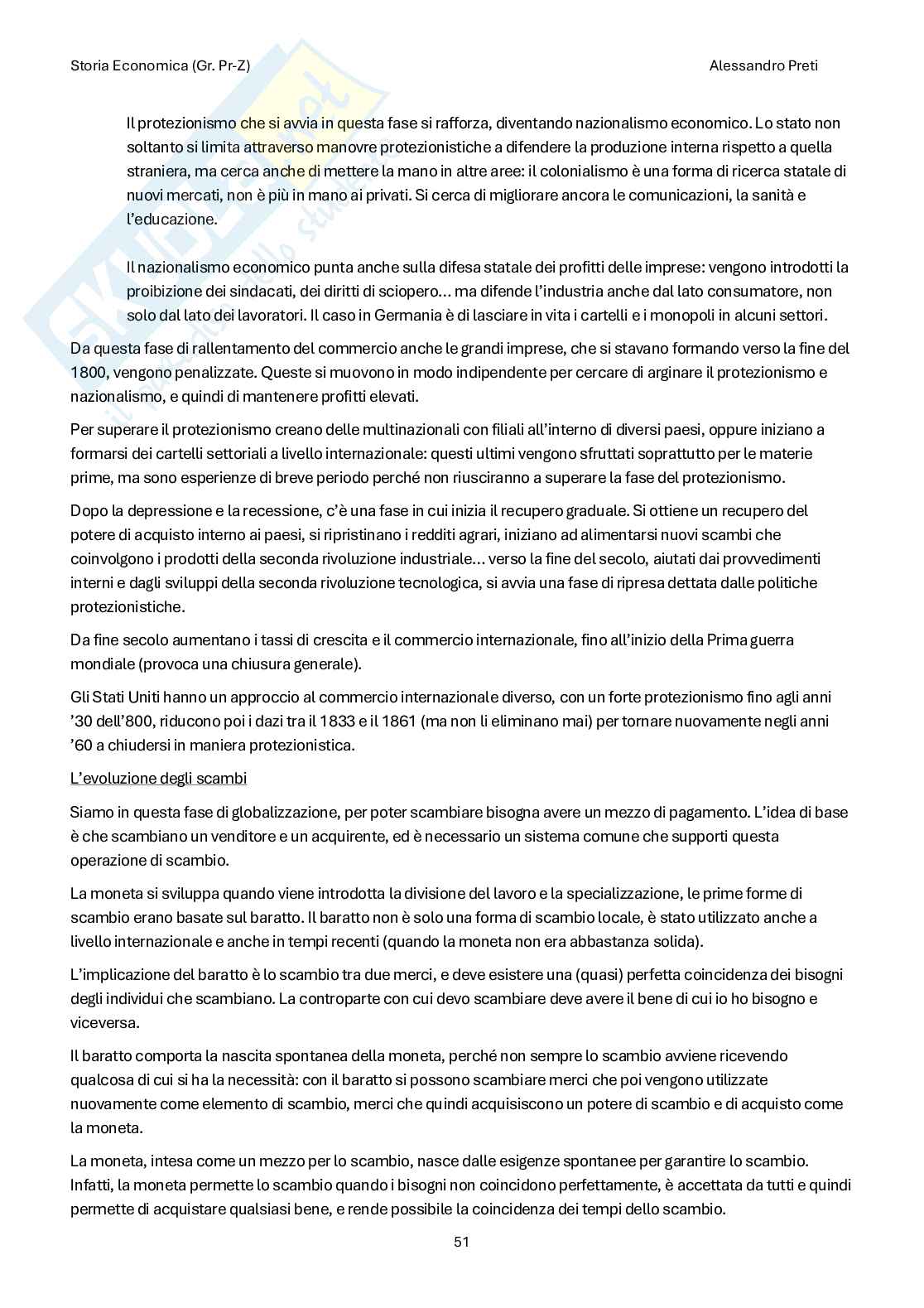 Storia economica– Appunti completi, 121 pagine Pag. 51