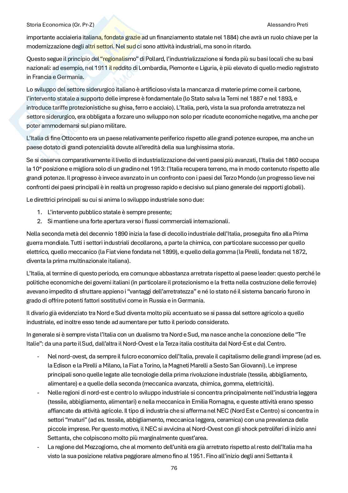 Storia economica– Appunti completi, 121 pagine Pag. 76