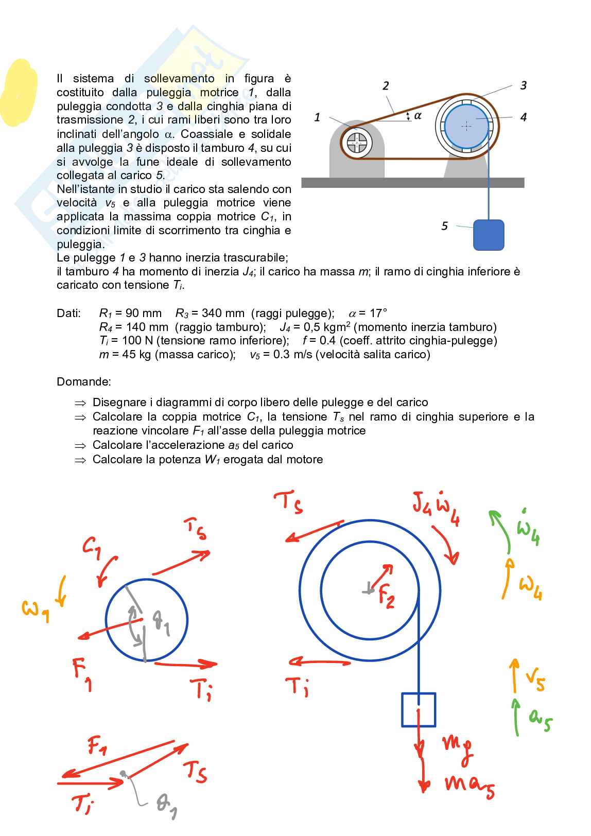 Temi d'esame Meccanica delle macchine Pag. 1