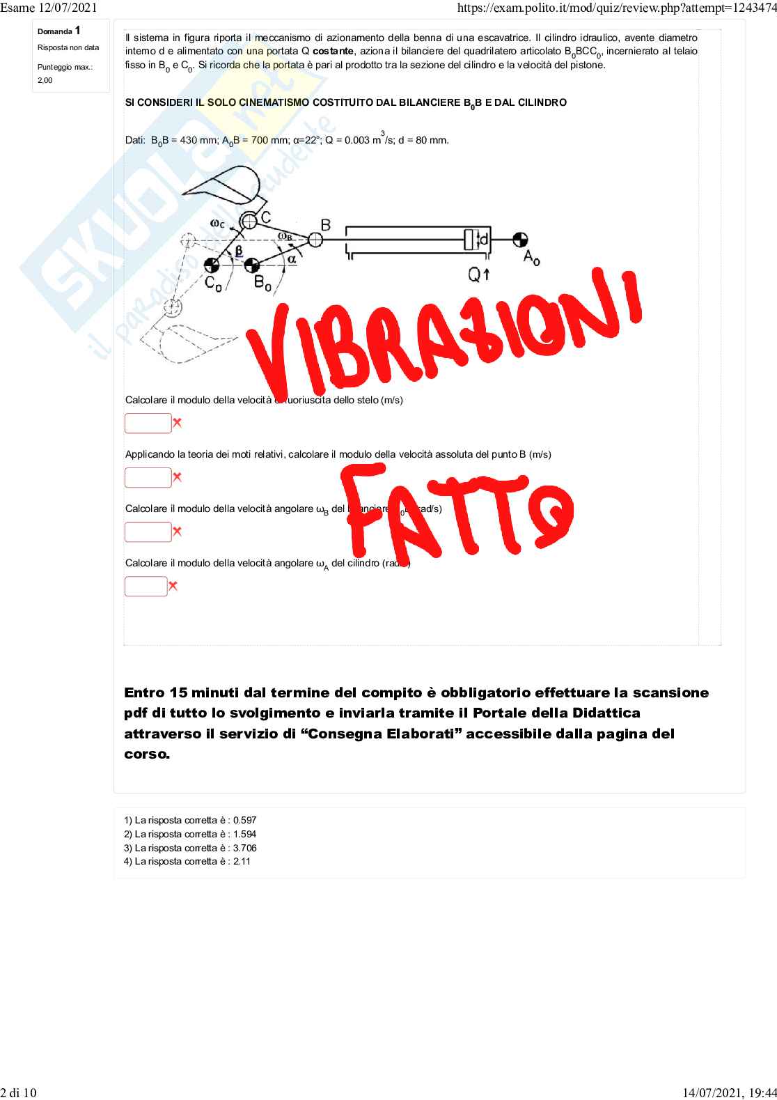 Temi d'esame Meccanica delle macchine Pag. 31