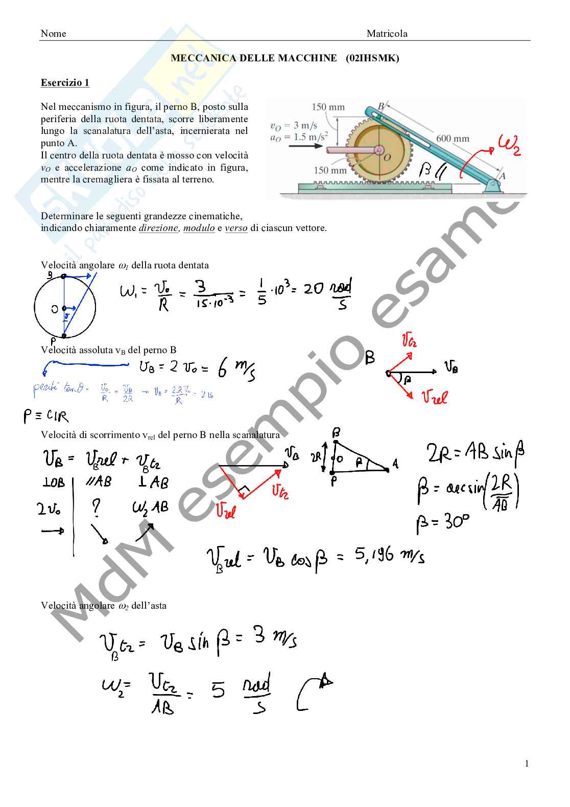Temi d'esame Meccanica delle macchine Pag. 46