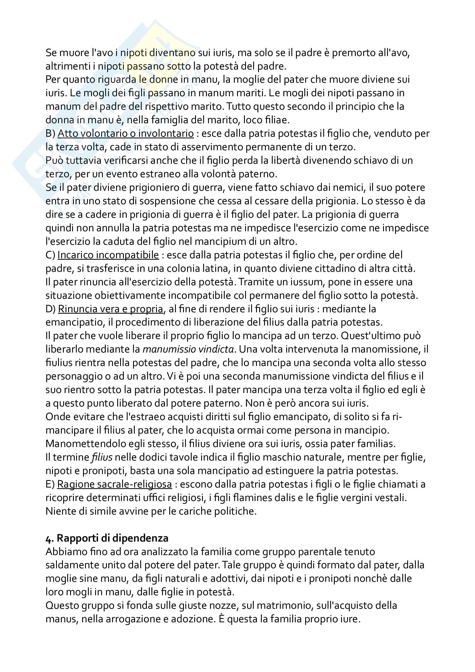 Riassunto esame Istituzioni di diritto romano, prof. Pesaresi, libro consigliato Diritto privato economia e società nella storia di Roma di Serrao e Diritto privato romano, Lovato, Puliatti, Solidoro Pag. 11