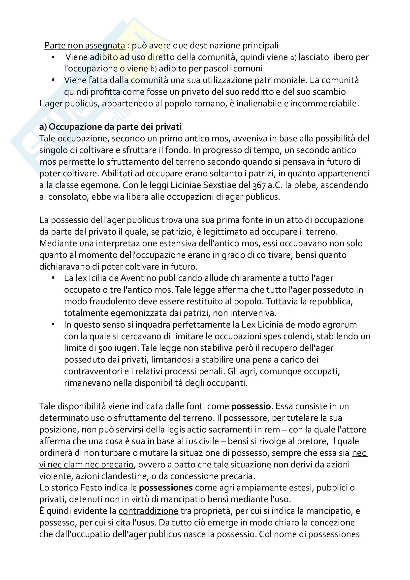 Riassunto esame Istituzioni di diritto romano, prof. Pesaresi, libro consigliato Diritto privato economia e società nella storia di Roma di Serrao e Diritto privato romano, Lovato, Puliatti, Solidoro Pag. 21