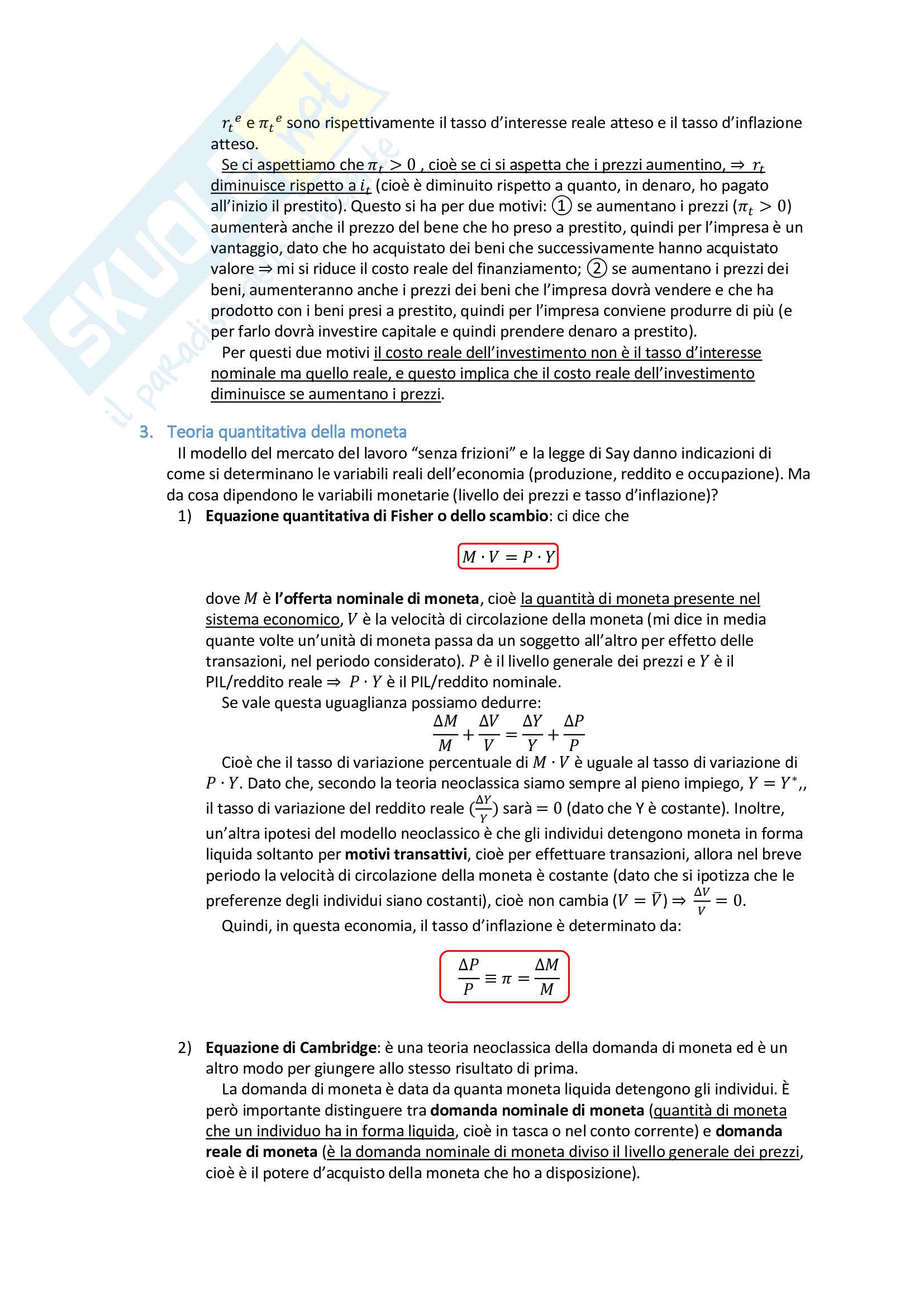 Riassunto esame Economia Politica II - prof. Meccheri Pag. 16
