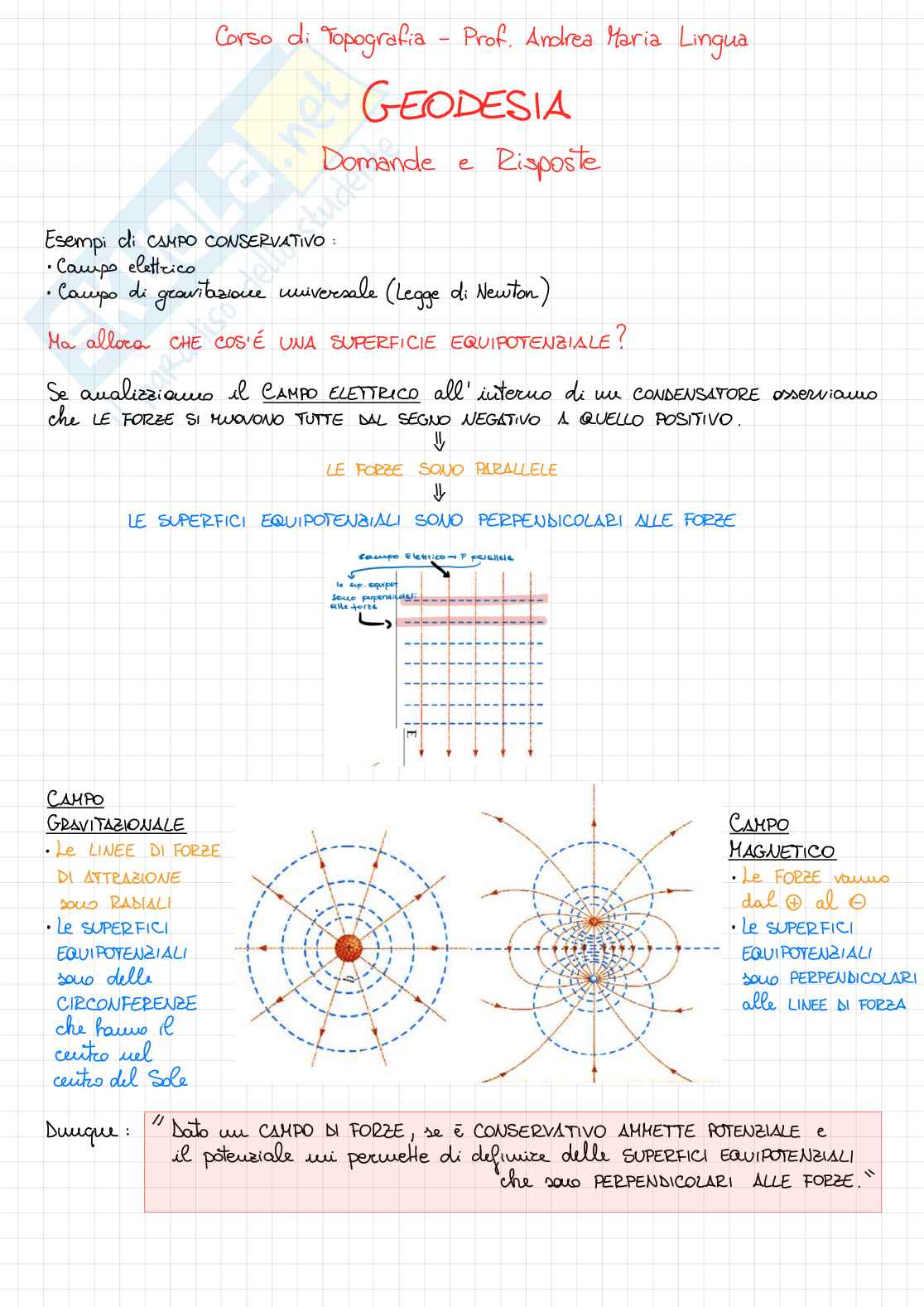 Appunti della parte di Geodesia del corso di Topografia Pag. 1